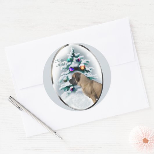 Engelse kerstmis ronde sticker (Envelop)