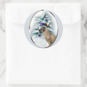 Engelse kerstmis ronde sticker (Tas)