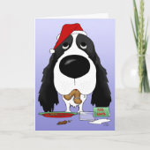 Engelse Kerstmis van het Spaniel van de Feestdagen Kaart (Voorkant)