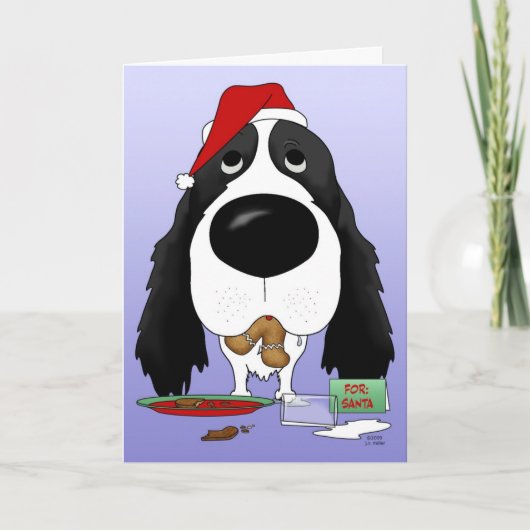 Engelse Kerstmis van het Spaniel van de Feestdagen Kaart (Voorkant)