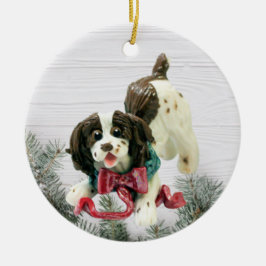Engelse kerstversiering met Springer Spaniel Keramisch Ornament