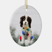 Engelse kerstversiering met Springer Spaniel Keramisch Ornament (Rechts)
