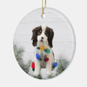 Engelse kerstversiering met Springer Spaniel Keramisch Ornament (Links)