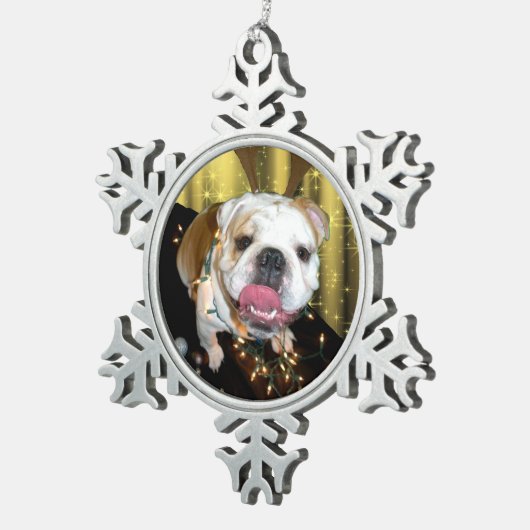 Engelse kerstversiering tin sneeuwvlok ornament (Rechts)