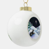 Engelse kerstversiering van Shepherd - Blk & Tan Keramische Bal Ornament (Links)