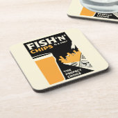 Engelse klassieke vis en chips bier onderzetter (Linkerzijde)