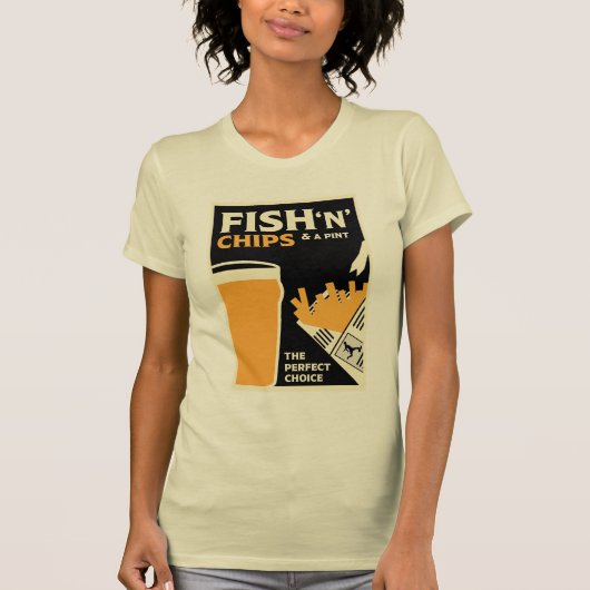 Engelse klassieke vis en chips t-shirt (Voorkant)