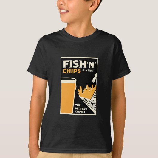 Engelse klassieke vis en chips t-shirt (Voorkant)