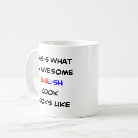 engelse kok , geweldige koffiemok (Voorkant links)