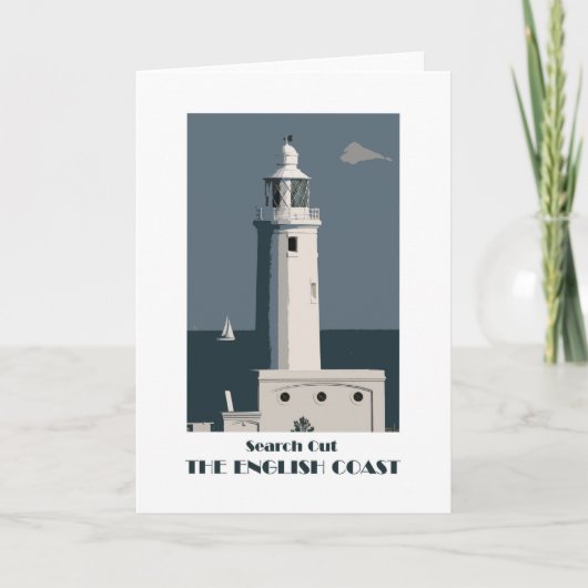 Engelse kust 1920s-stijl retro wenskaart kaart (Voorkant)