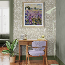 Engelse Lavendel Landschap Foto Afdruk