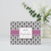 ENGELSE Lavender Damask Quinceanera Uitnodiging (Staand voorkant)