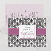 ENGELSE Lavender Damask Quinceanera Uitnodiging (Voorkant / Achterkant)