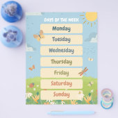Engelse lente dagen van de week klaslokaal flyer (Enkel)