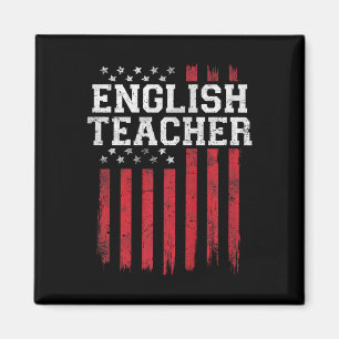Engelse leraar Amerikaanse vlag USA Patriot Patrio Magneet