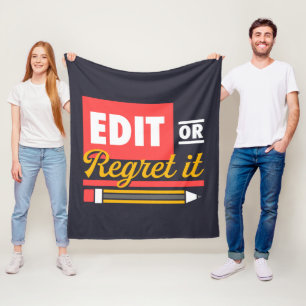 Engelse Leraar Bewerk het of Spijt het Rood Wit Fleece Deken