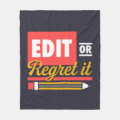 Engelse Leraar Bewerk het of Spijt het Rood Wit Fleece Deken (Voorkant)