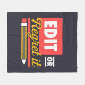 Engelse Leraar Bewerk het of Spijt het Rood Wit Fleece Deken (Voorkant (Horizontaal))
