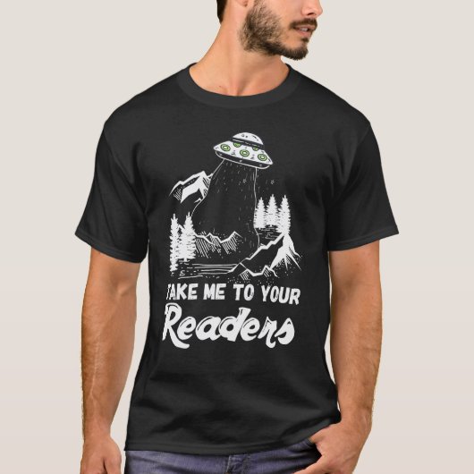 Engelse leraar bibliotheek leuk buitenaards lezen t-shirt (Voorkant)