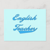 Engelse leraar blauwe tekst T-shirts en cadeaus Briefkaart (Voorkant)