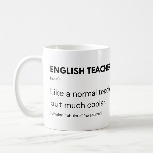 Engelse leraar Cool professor en docent Koffiemok (Links)