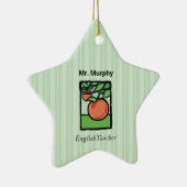 Engelse leraar Dank je, Apple Keramisch Ornament (Rechts)