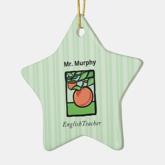 Engelse leraar Dank je, Apple Keramisch Ornament (Links)