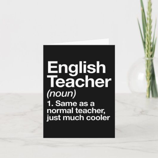 Engelse leraar definitie plezier terug naar school kaart (Voorkant)