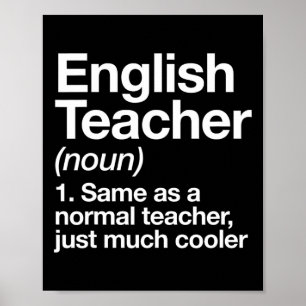 Engelse leraar definitie plezier terug naar school poster