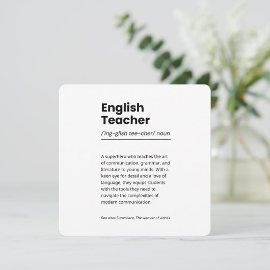 Engelse leraar Definitie printwaardebepaling Cadea (Staand voorkant)