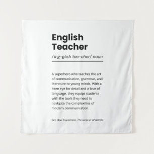 Engelse leraar Definitie printwaardebepaling Cadea Wandkleed
