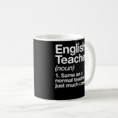 Engelse leraar definitie school eerste dag koffiemok (Voorkant rechts)