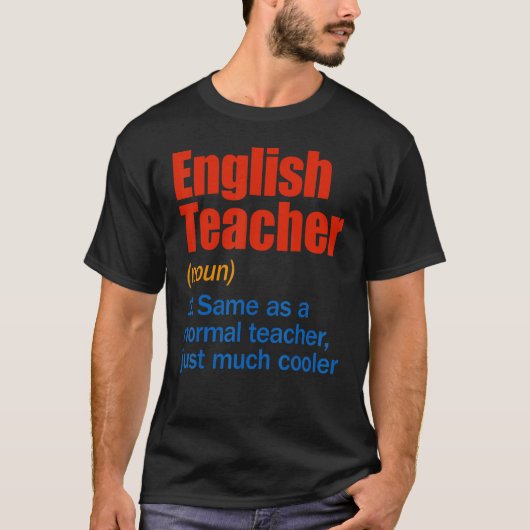 Engelse leraar definitie terug naar school eerste  t-shirt (Voorkant)