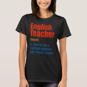 Engelse leraar definitie terug naar school eerste t-shirt