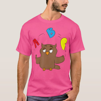 Engelse leraar die met een uil jongleert ontwerp t-shirt