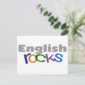 Engelse leraar "English Rocks" cadeaus Briefkaart (Staand voorkant)