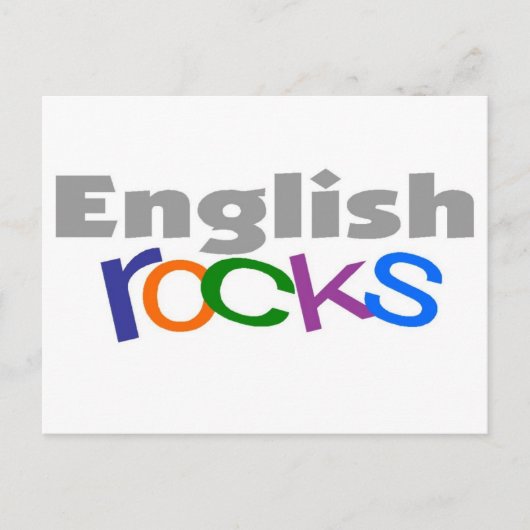Engelse leraar "English Rocks" cadeaus Briefkaart (Voorkant)