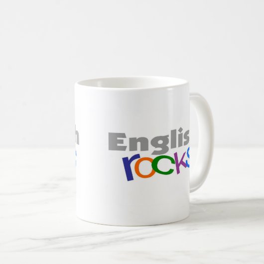 Engelse leraar "English Rocks" cadeaus Koffiemok (Voorkant rechts)