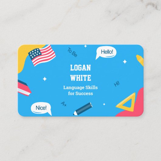 Engelse leraar ESL Instructor Visitekaartje (Voorkant)