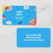 Engelse leraar ESL Instructor Visitekaartje (Voorkant / Achterkant)