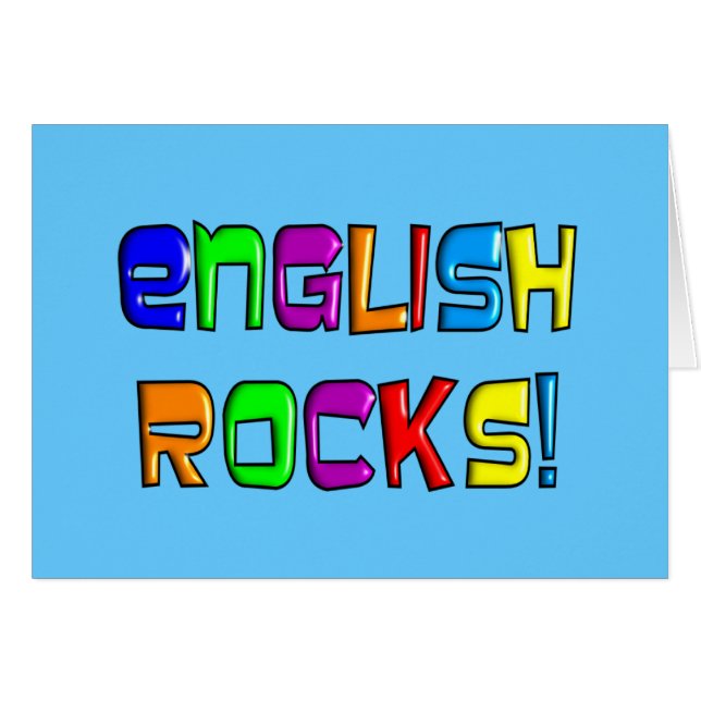 Engelse leraar geeft "English Rocks!" (Voorkant Horizontaal)