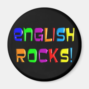 Engelse leraar geeft "English Rocks!" Magneet