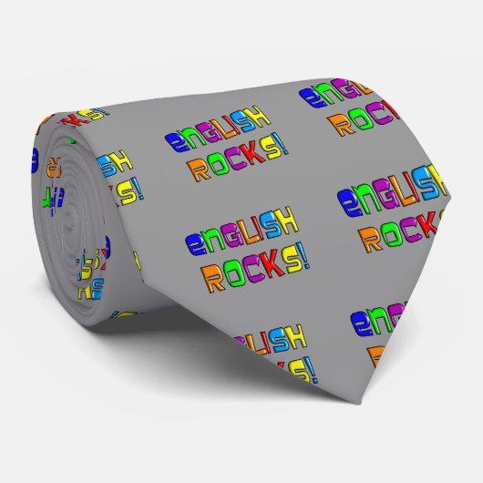 Engelse leraar geeft "English Rocks!" Stropdas (Opgerold)