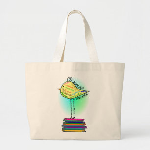 Engelse leraar "Grammar Bird" Gifts Grote Tote Bag