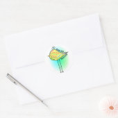 Engelse leraar "Grammar Bird" Gifts Ronde Sticker (Envelop)