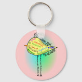 Engelse leraar "Grammar Bird" Gifts Sleutelhanger (Voorkant)