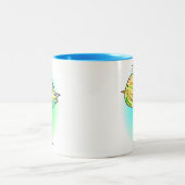 Engelse leraar "Grammar Bird" Gifts Tweekleurige Koffiemok (Center)