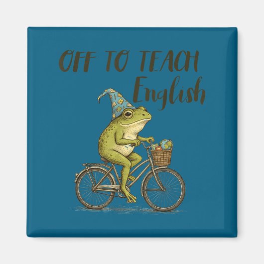 Engelse leraar Grappige kikker Lesgeven Grafische Magneet (Voorkant)