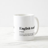 Engelse leraar grappige onderwijsdefinitie koffiemok (Voorkant rechts)