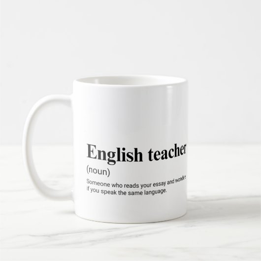 Engelse leraar grappige onderwijsdefinitie koffiemok (Links)